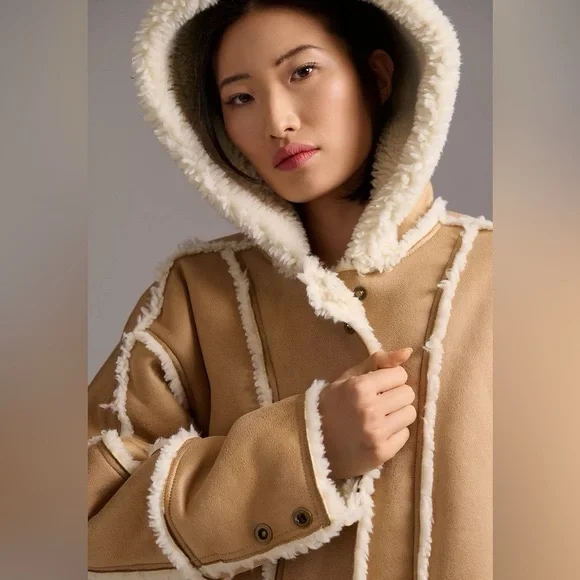 ANTHROPOLOGIE Pilcro Reversible Sherpa Coat - Picture 2 of 11